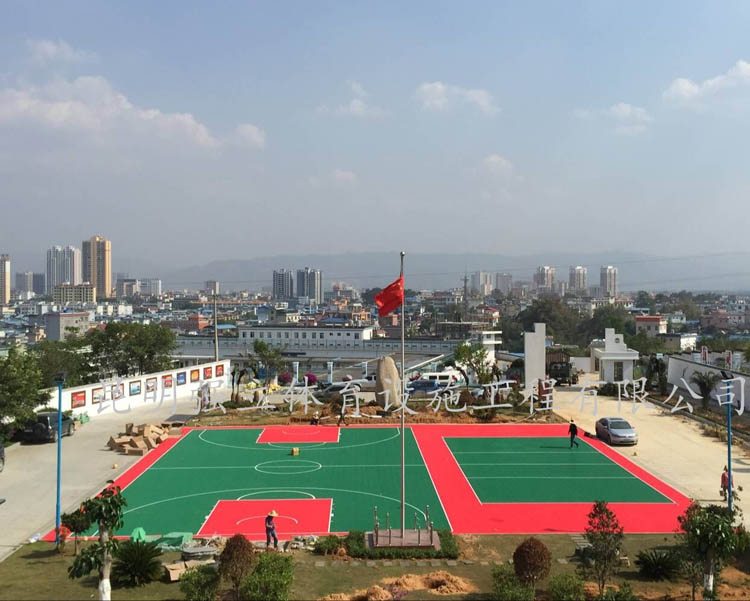 德宏武警支隊(duì)拼裝地板籃球場項(xiàng)目