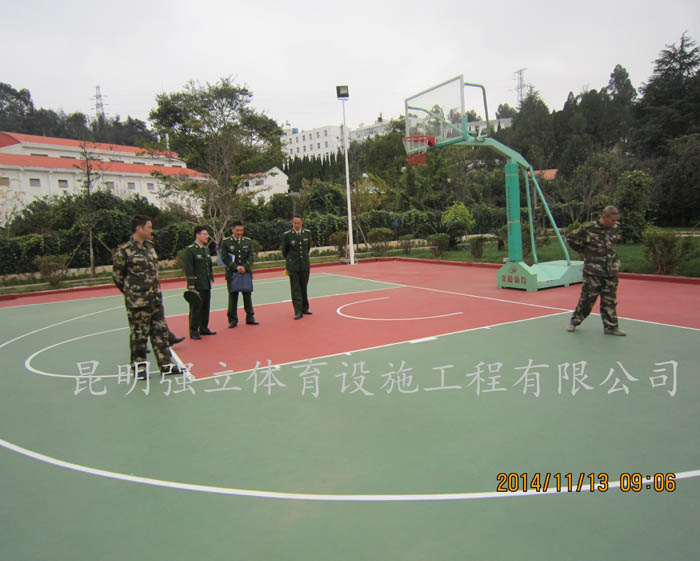 云南省武警后勤基地硅PU籃球場工程